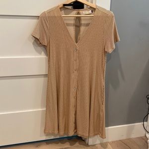 Ava Sky striped dress with pearl buttons